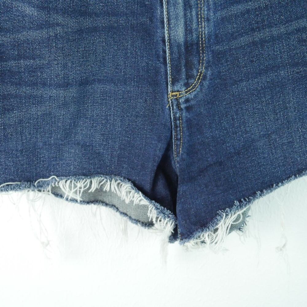 Paige Margot Short Size 23 High Rise Denim Blue Jean Short Shorts Distressed - Picture 4 of 10